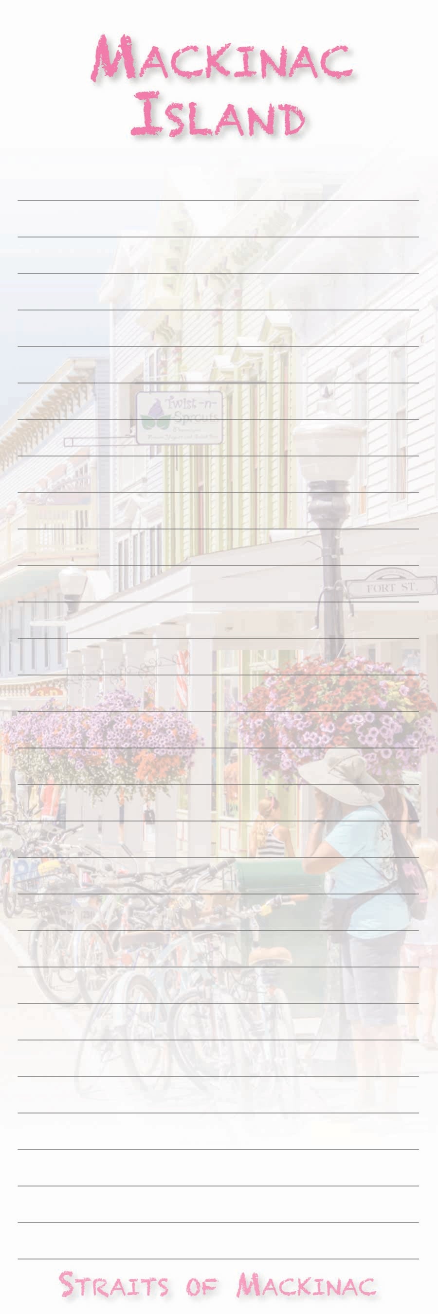 Mackinac Island - 3"x9" Magnetic Notepad - 50 sheets