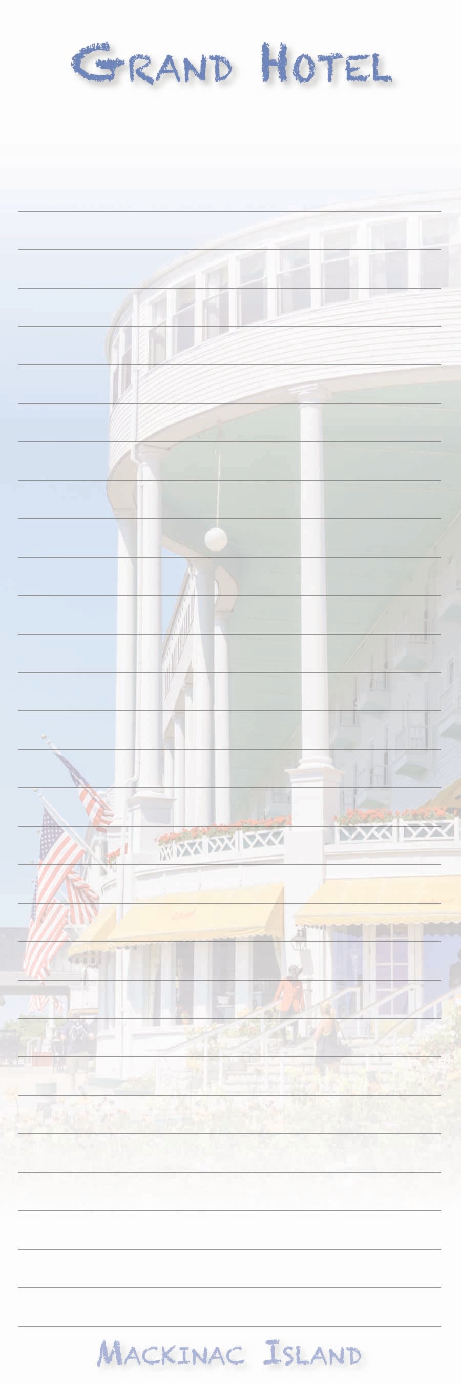 Grand Hotel - 3"x9" Magnetic Notepad - 50 sheets