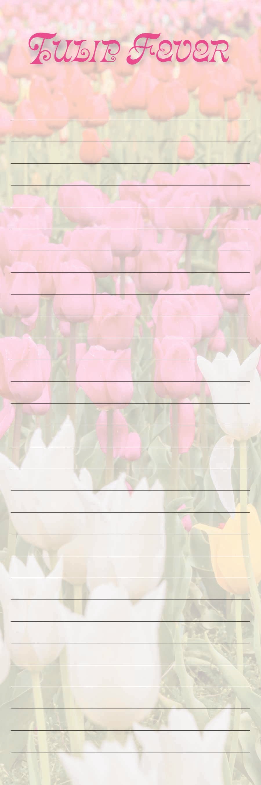 Tulip Fever - 3"x9" Magnetic Notepad - 50 sheets