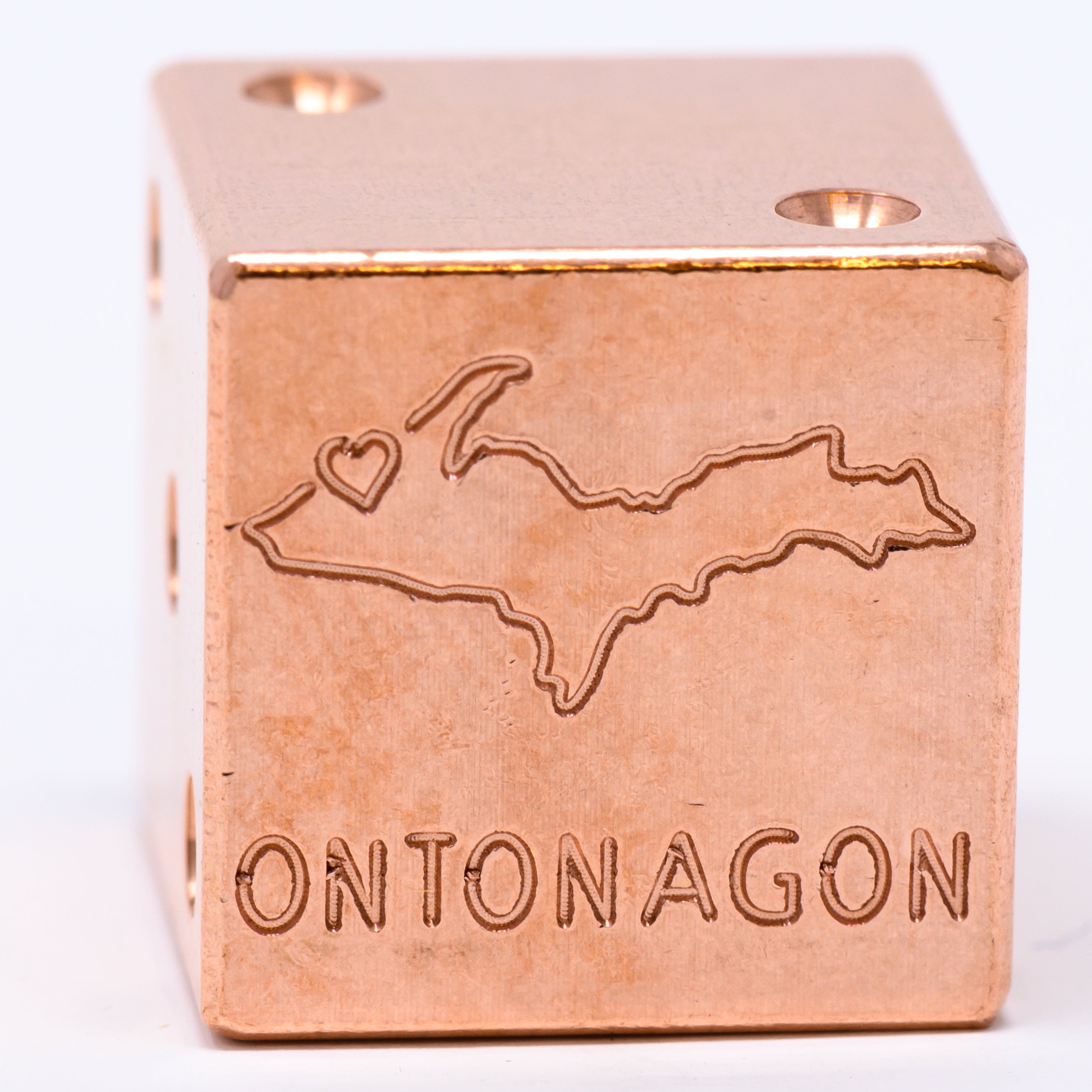 Image of Ontonagon, Michigan Solid Copper Die – Great Lakes Souvenir