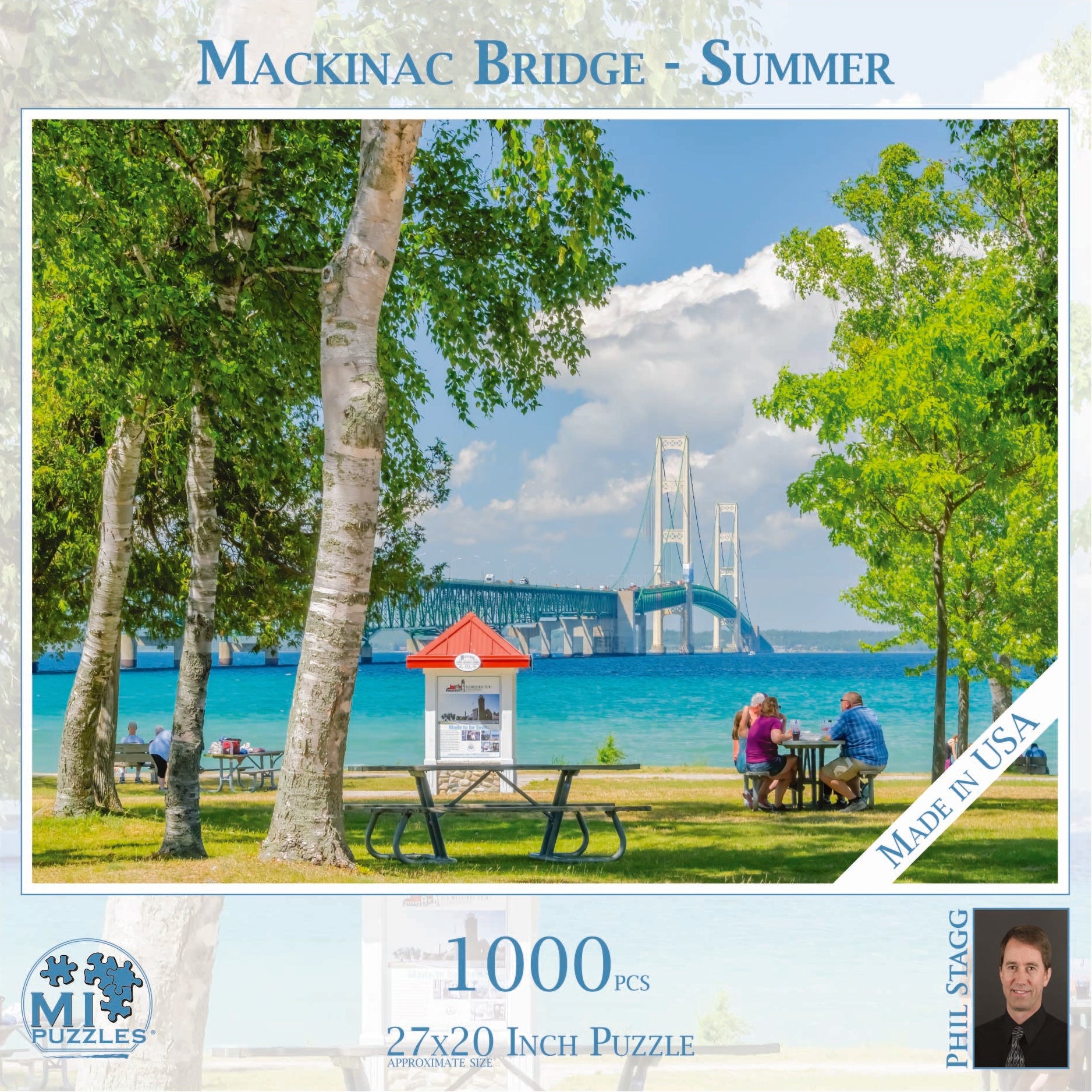Image of Mackinac Bridge - Summer - 1000 Piece Michigan Puzzle
