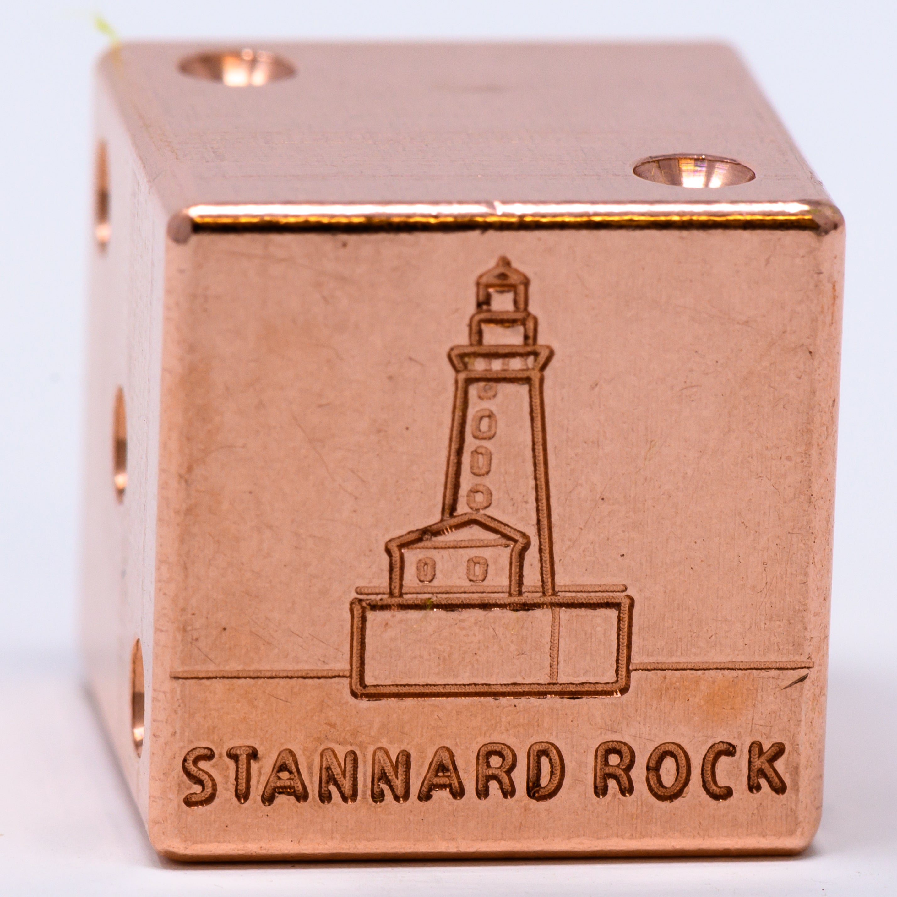 Image of Stannard Rock Lighthouse Solid Copper Die – Great Lakes Souvenir