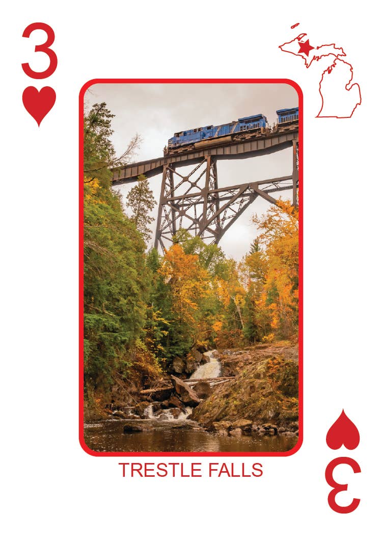 Image of WATERFALLS OF MICHIGAN - Playing Cards - Euchre Friendly