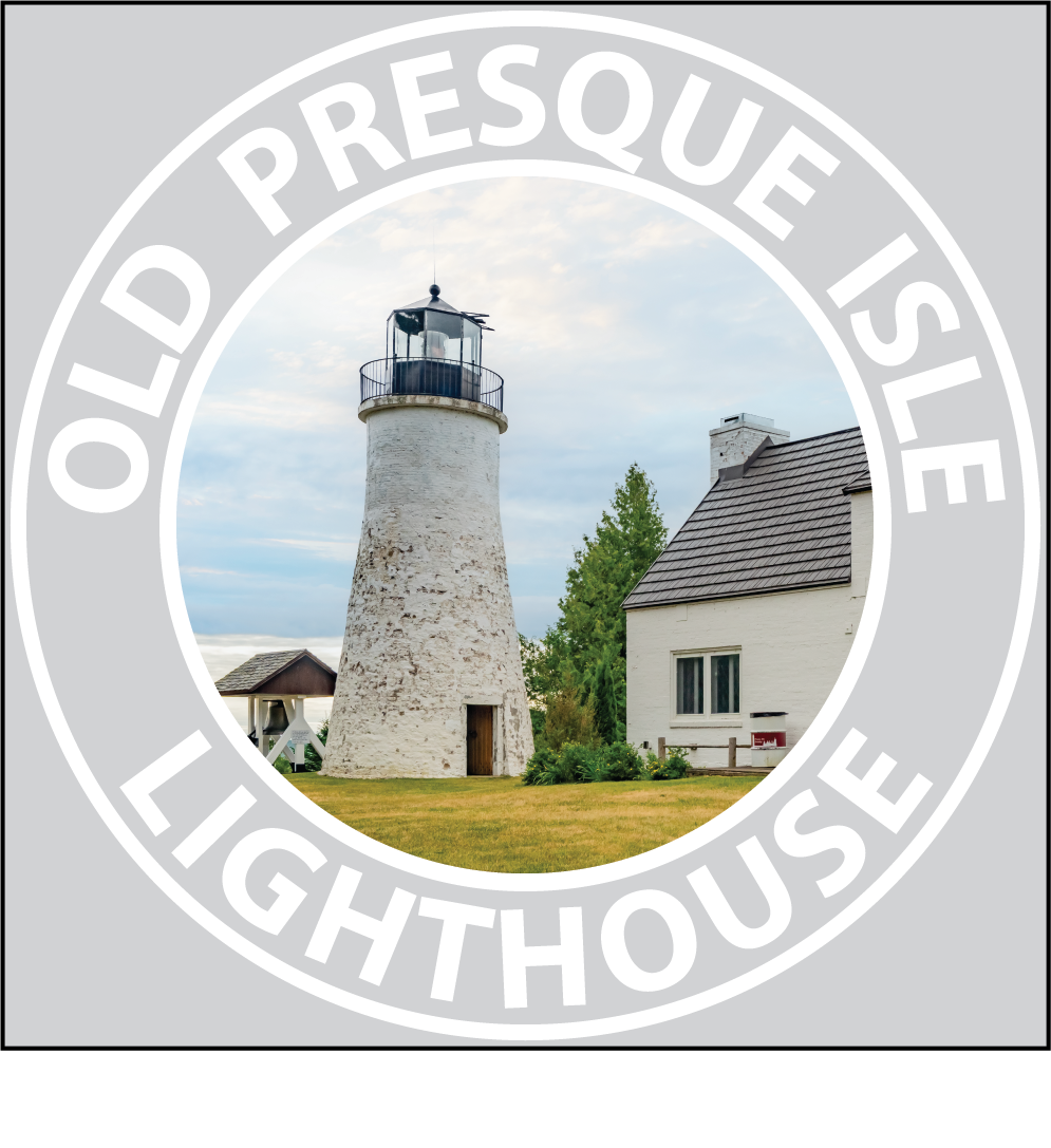 OLD PRESQUE ISLE LIGHTHOUSE Sticker - 3 1/4" Round