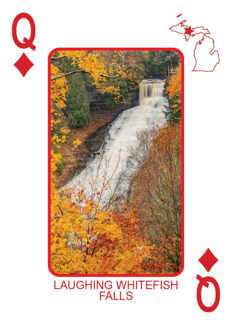 Image of WATERFALLS OF MICHIGAN - Playing Cards - Euchre Friendly