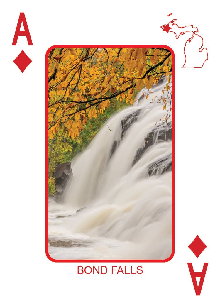 Image of WATERFALLS OF MICHIGAN - Playing Cards - Euchre Friendly