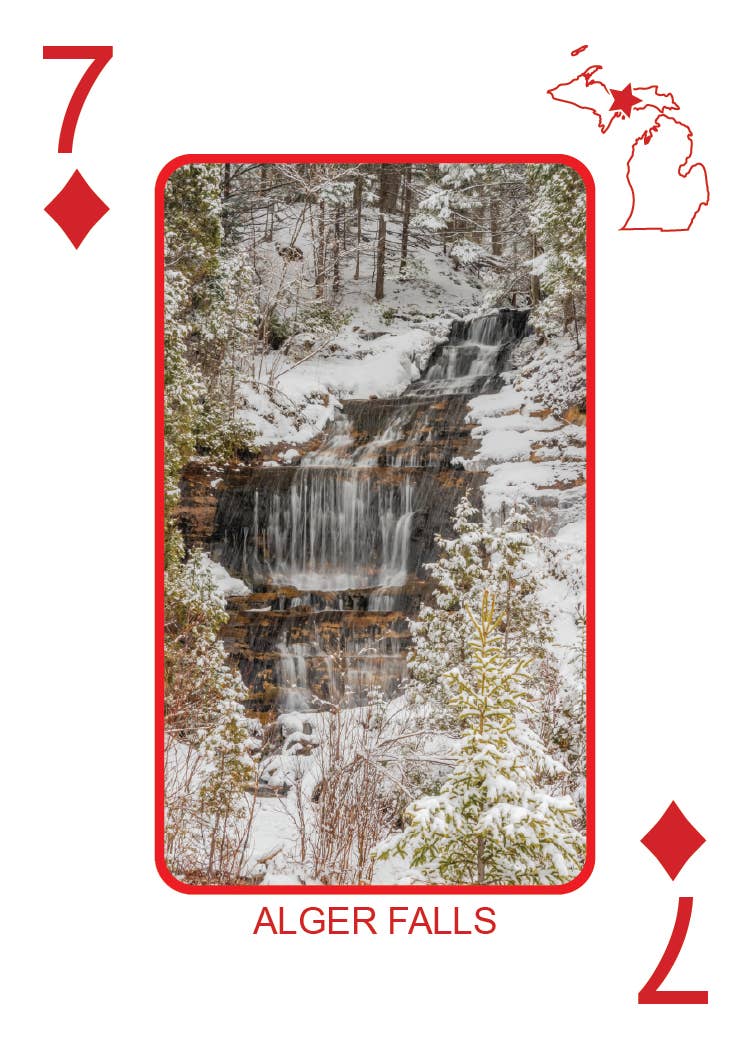 Image of WATERFALLS OF MICHIGAN - Playing Cards - Euchre Friendly