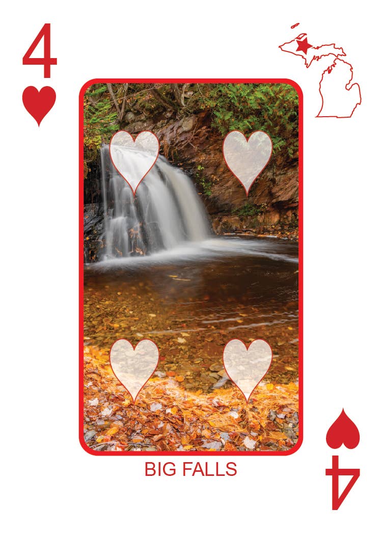 WATERFALLS OF MICHIGAN - Playing Cards - Euchre Friendly