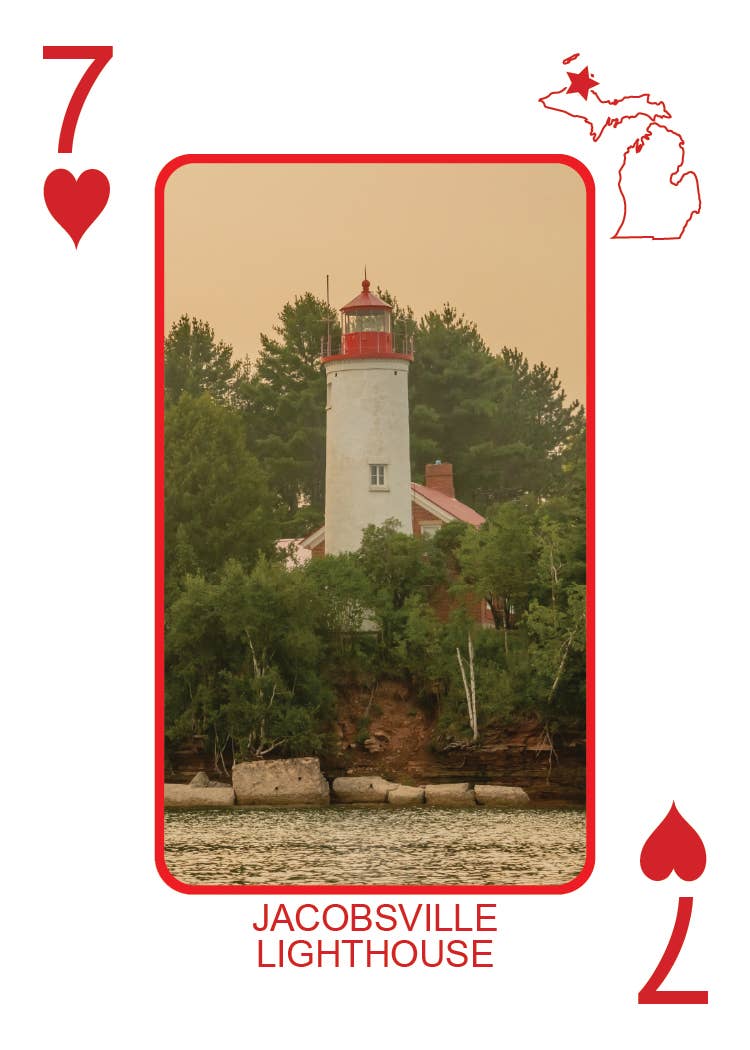 Image of LIGHTHOUSES OF MICHIGAN - Playing Cards - Euchre Friendly