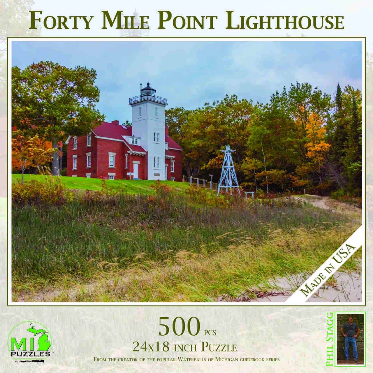Image of Forty Mile Point Lighthouse - 500 Piece Michigan Puzzle