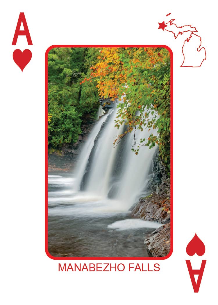 WATERFALLS OF MICHIGAN - Playing Cards - Euchre Friendly