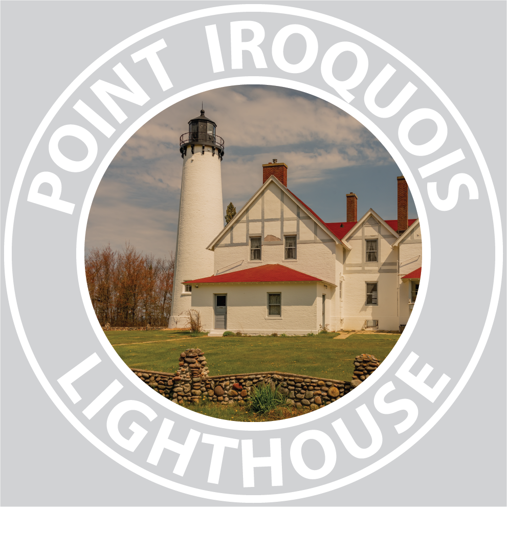POINT IROQUOIS LIGHTHOUSE Sticker - 3 1/4" Round