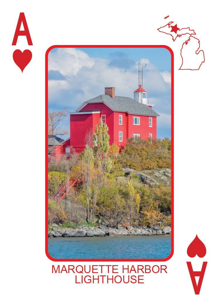 LIGHTHOUSES OF MICHIGAN - Playing Cards - Euchre Friendly