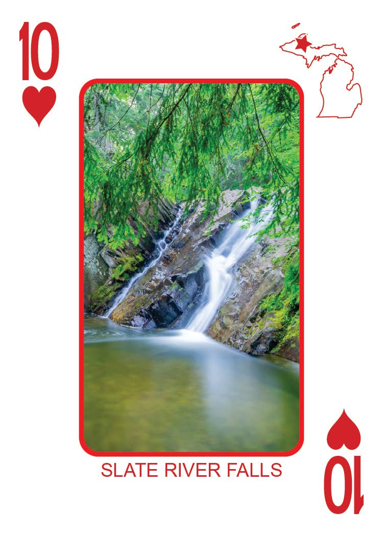 Image of WATERFALLS OF MICHIGAN - Playing Cards - Euchre Friendly