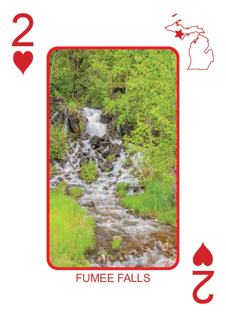 Image of WATERFALLS OF MICHIGAN - Playing Cards - Euchre Friendly