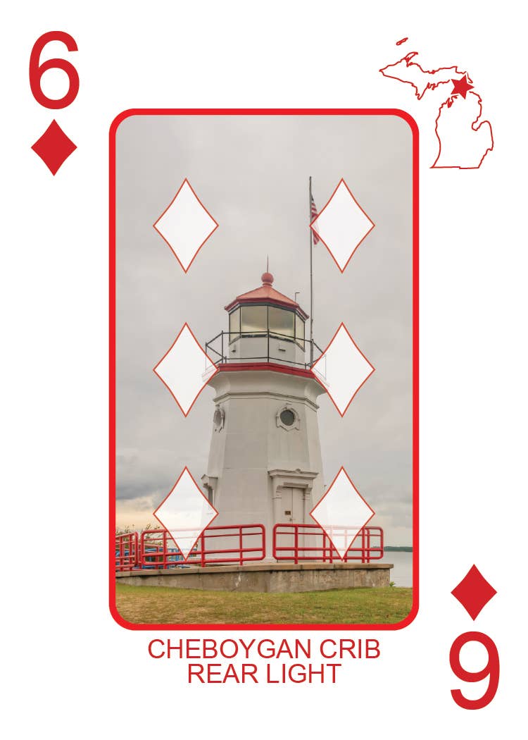 Image of LIGHTHOUSES OF MICHIGAN - Playing Cards - Euchre Friendly