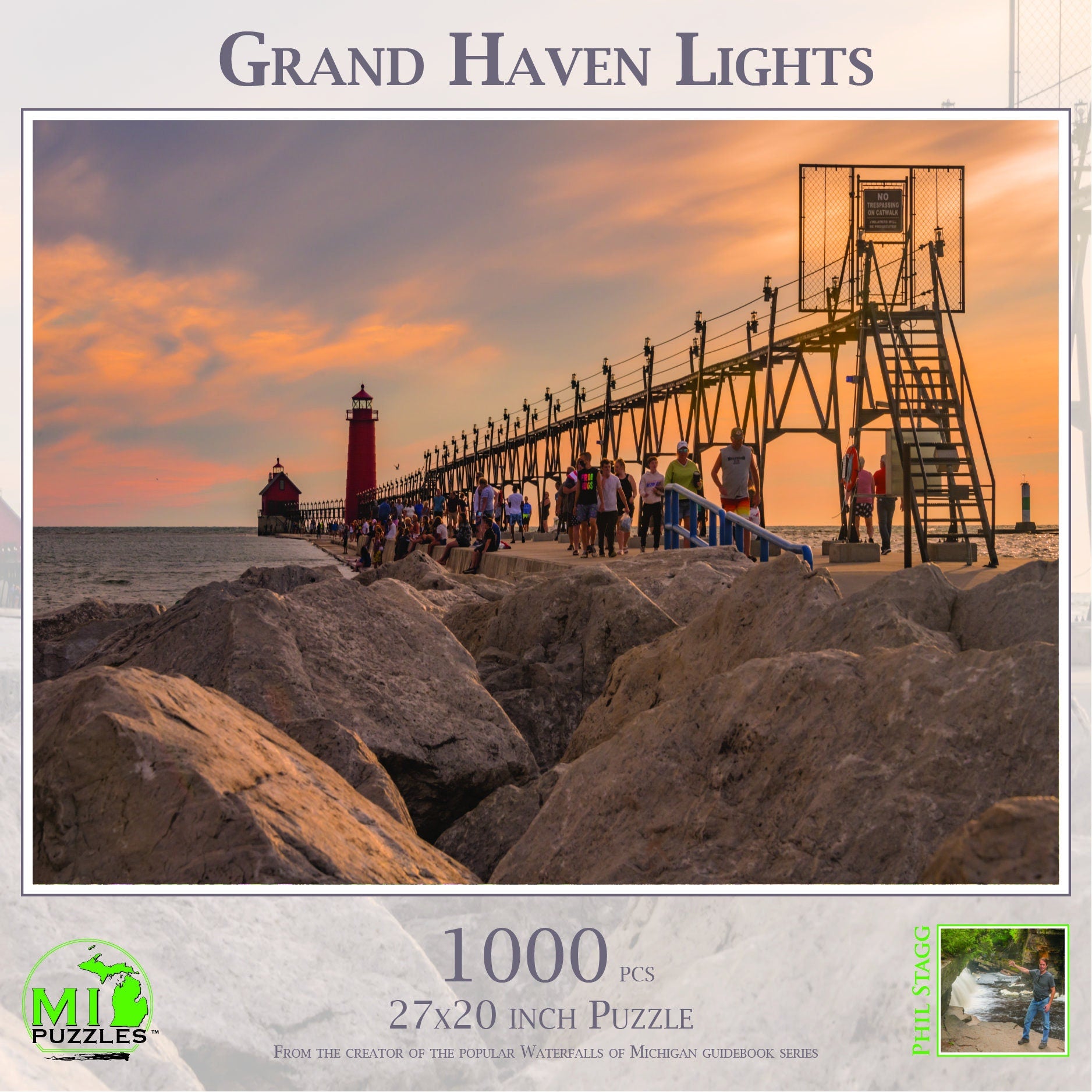 Grand Haven Lights - 1000 Piece Jigsaw Puzzle - MI Puzzles by Phil Stagg Photography