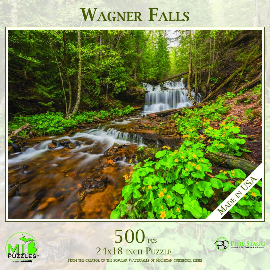 Wagner Falls - 500 Piece Jigsaw Puzzle - MI Puzzles by Phil Stagg Photography