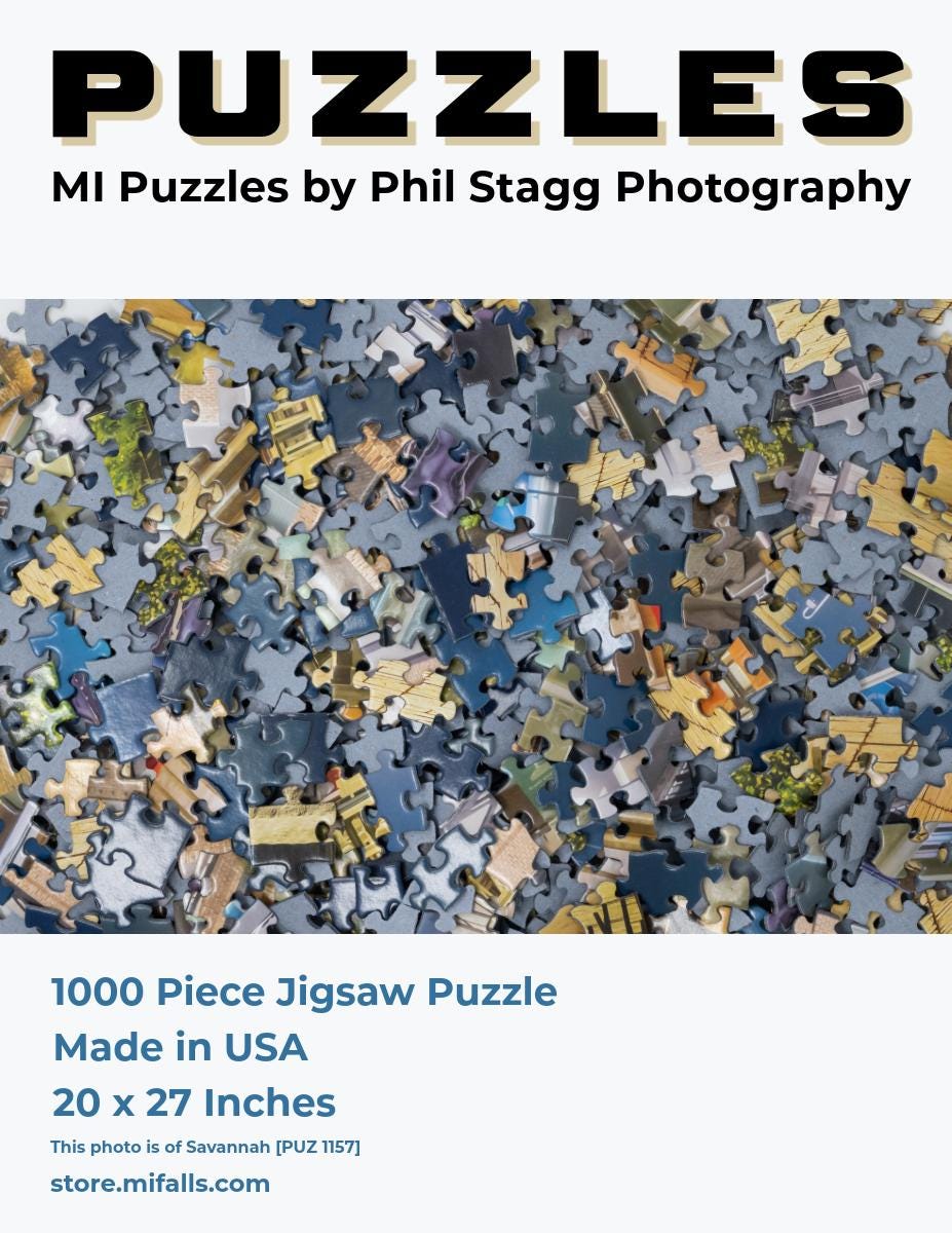 Image of Portage Lake Lift Bridge - 1000 Piece Jigsaw Puzzle - MI Puzzles by Phil Stagg Photography