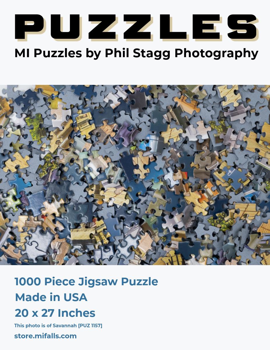 Image of Mackinac Bridge and Freighter - 1000 Piece Jigsaw Puzzle - MI Puzzles by Phil Stagg Photography